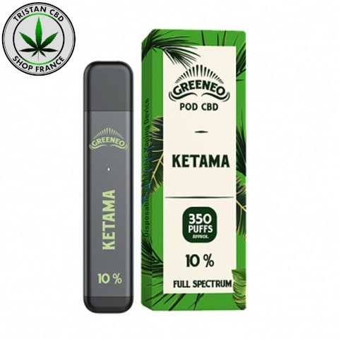 Cigarette électronique jetable CBD Ketama Greeneo | tristancbd.com
